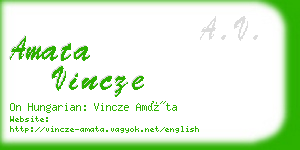 amata vincze business card